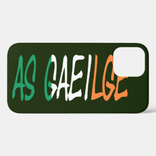 As Gaeilge overlaid on Irish Flag iphcnt iPhone 12 Case
