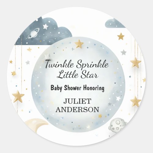 As Glitter Twinkle Twinkle Little Star Baby Shower Classic Round Sticker