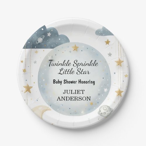 As Glitter Twinkle Twinkle Little Star Baby Shower Paper Plates