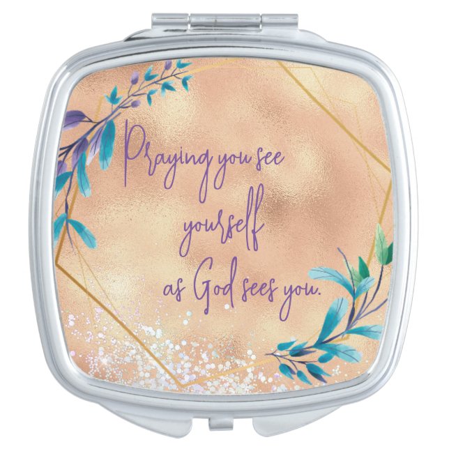 As God Sees You Prayer Quote Compact Mirror (Front)