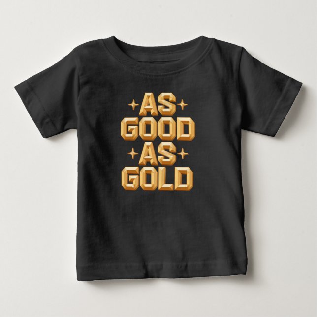 As Good As Gold Baby Top T-shirt / Black (Front)