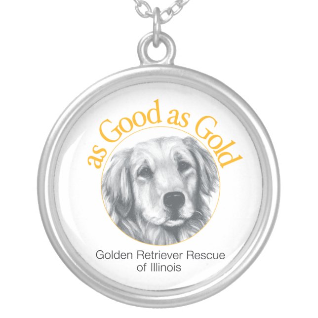 As Good as Gold Large Silver Plated Necklace (Front)