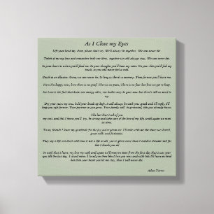 As I close my Eyes Canvas Print