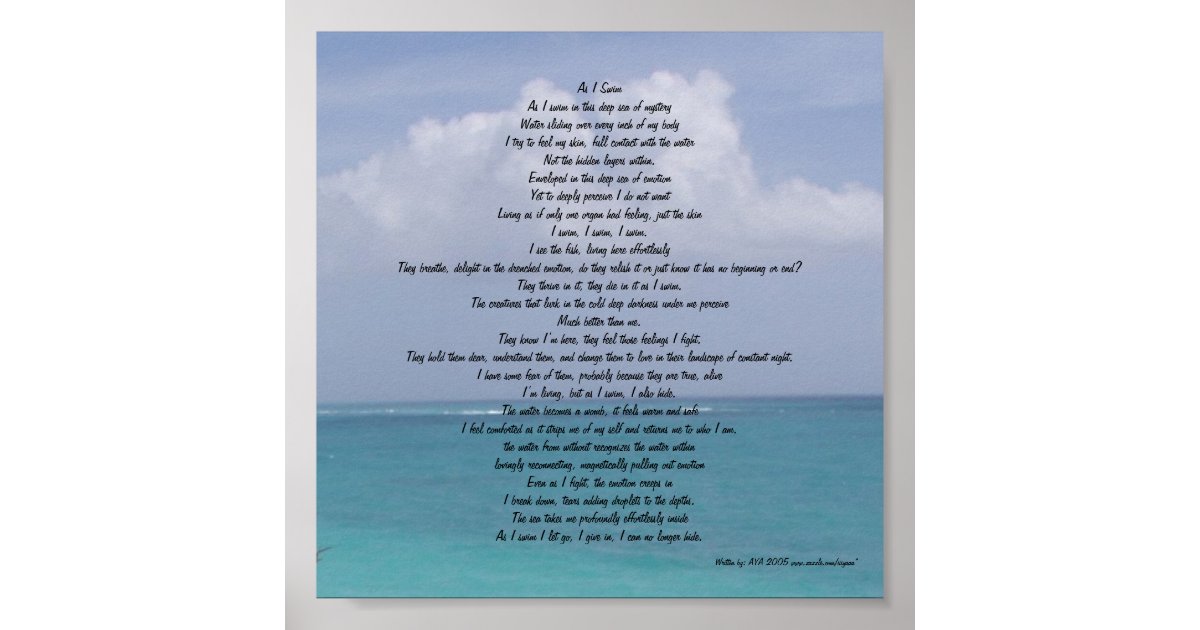 As I Swim Poster | Zazzle