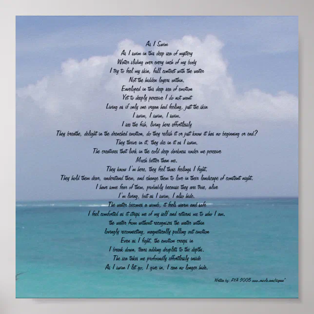 As I Swim Poster | Zazzle