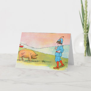 As I Went to Bonner I Met a Pig - Nursery Rhyme Card