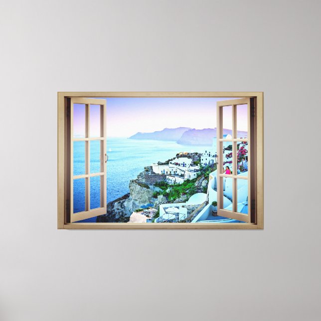 As if you live in Santorini Greece Canvas Print (Front)