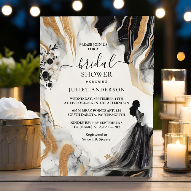 As Natural Work Stacked Stone Marble Bridal Shower Invitation (Creator Uploaded)
