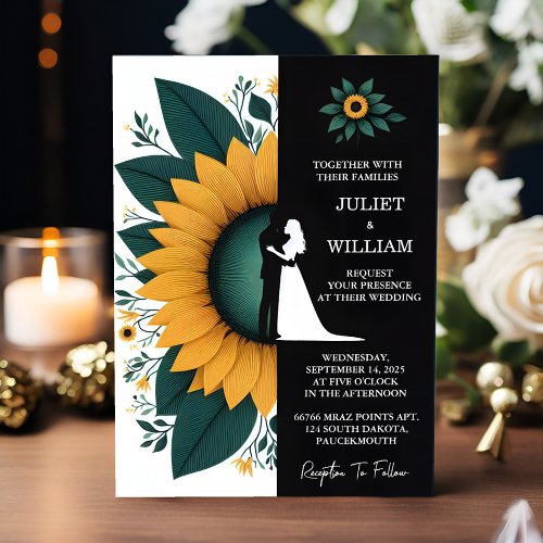 As Plants Rustic Garden Greenery Sunflower Wedding Invitation