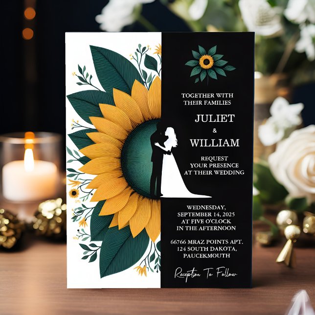 As Plants Rustic Garden Greenery Sunflower Wedding Invitation (Creator Uploaded)