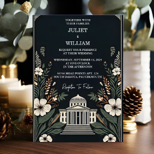 As Retro 70s 80s Fast Bold Boho Courthouse Wedding Invitation