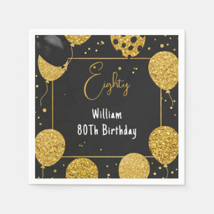 As Retro Fun Adult Humor Happy Chic 80th Birthday  Napkins