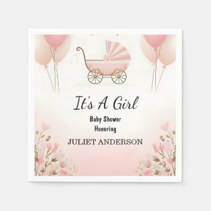 As Rose Boho Gold Mom Chic Spring Baby Girl Shower Napkins