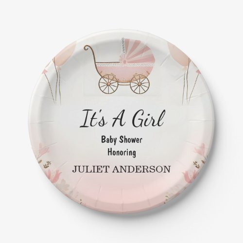 As Rose Boho Gold Mom Chic Spring Baby Girl Shower Paper Plates