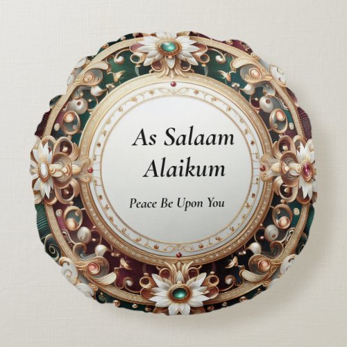 As Salaam Alaikum Round Pillow