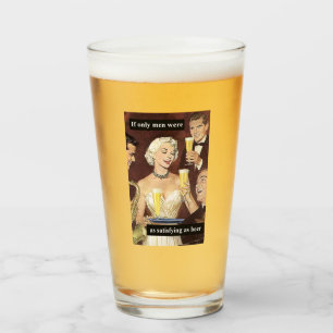 As Satisfying as Beer - Retro Cocktail Waitress Glass