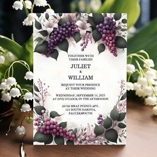 As Seed Rural Farm Wood Fruit Ivy Vineyard Wedding Invitation