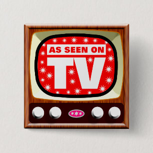 As Seen on TV - Retro TV - Customized Pinback Button