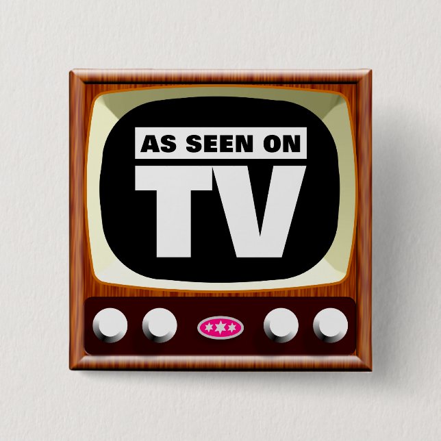 As Seen on TV - Retro TV Pinback Button (Front)