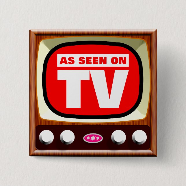 As Seen on TV - Retro TV Pinback Button (Front)