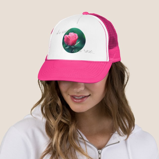 As Sweet As a Rose Pink Flower Hat (In Situ)
