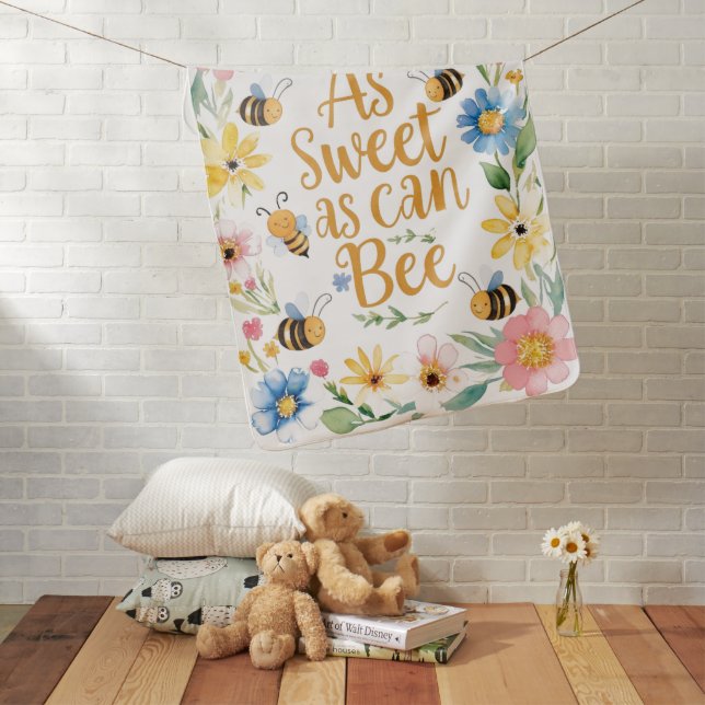 As Sweet As Can Bee Baby Blanket (In Situ)