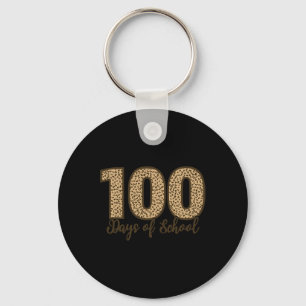 As Tees Cheetah Leopard 100 Days Of School Keychain