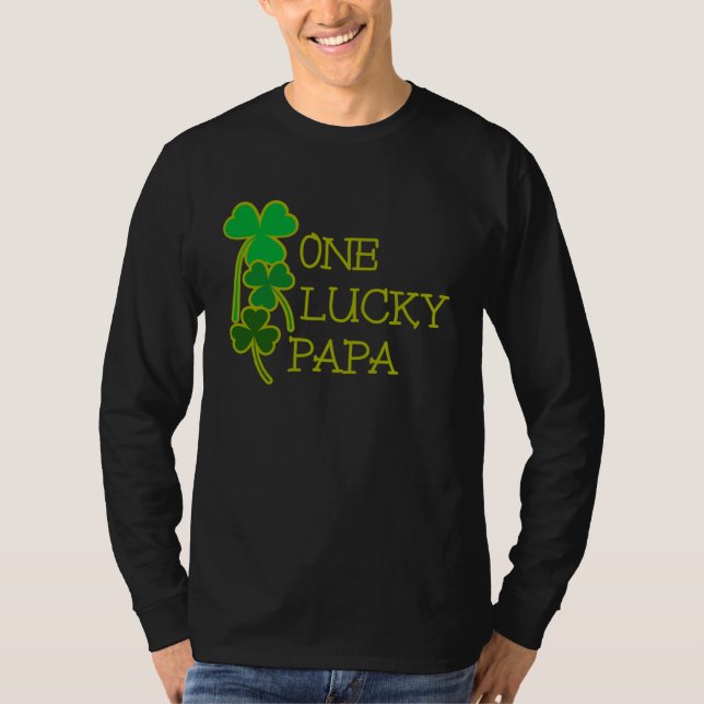 AS tees Fun One Lucky Papa Shamrock St Patty Patri (Front)