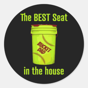 As Tees Softll Dad Best Seat In The House Pitcher Classic Round Sticker