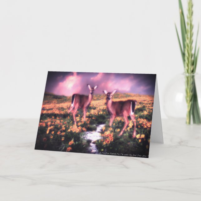 As The Deer Pants For The Water Greeting Card (Front)