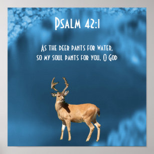 Psalm 421 As the deer pants for water Poster for Sale by ChristLikeJs   Redbubble