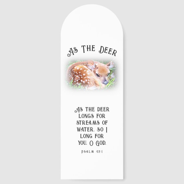 As The Deer Psalm 42:1 Baby Fawn Bible Bookmarks (Front)