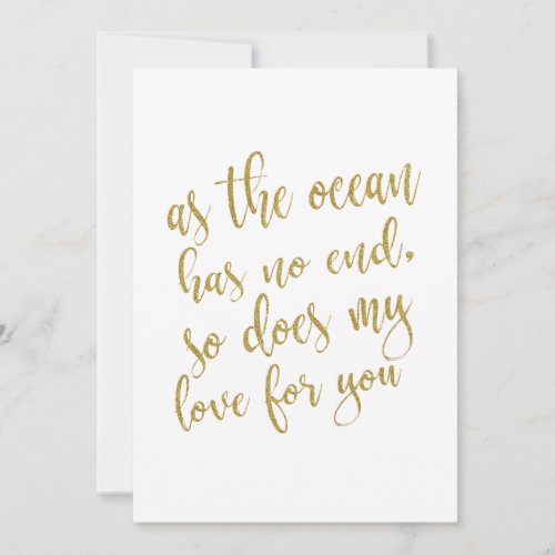 As the ocean has no end affordable wedding sign invitation