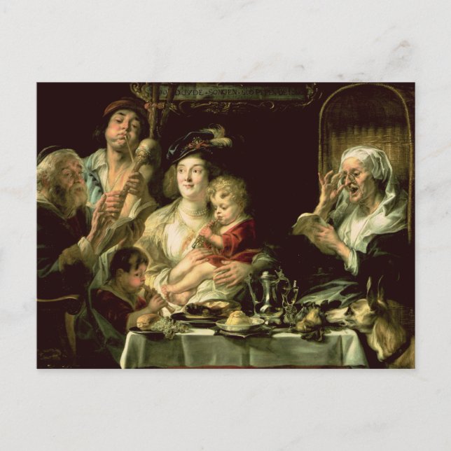 As the Old Sing, so the Young Pipe, 1638 Postcard (Front)