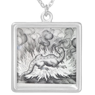As the Salamander lives in fire Silver Plated Necklace