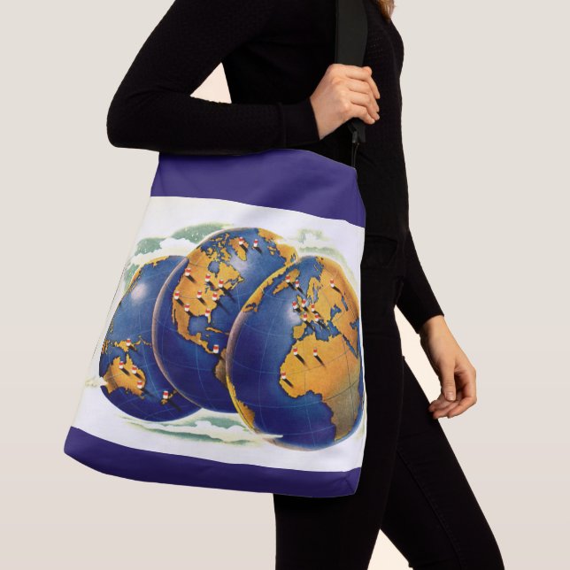 as the world turns three views of earth crossbody bag (Close Up)
