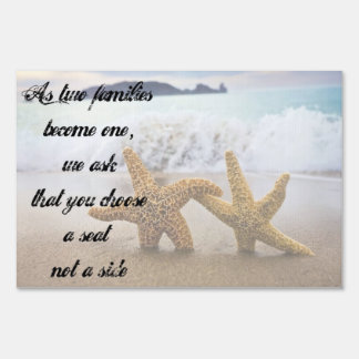 As two families become one- choose a seat not side sign