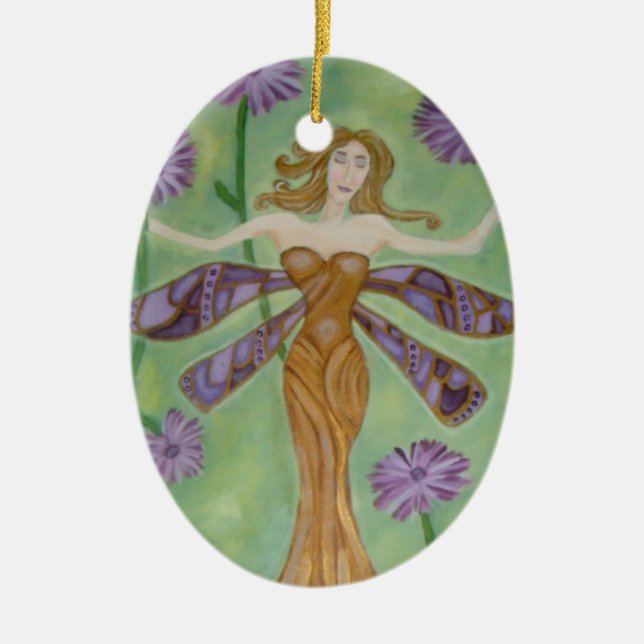 As Wise As The Dragonflies Art Ceramic Ornament (Front)