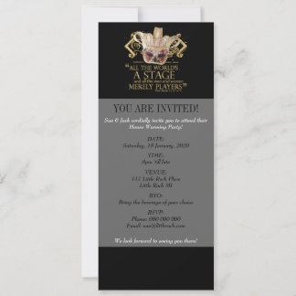 As You Like It Stage Quote (Gold Version) Invitation