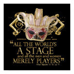 As You Like It Stage Quote (Gold Version) Poster
