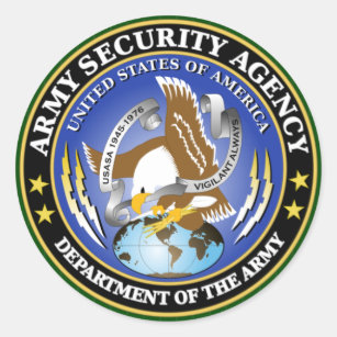 asa stickers sobs sticker round classic security gifts intelligence military agency army zazzle