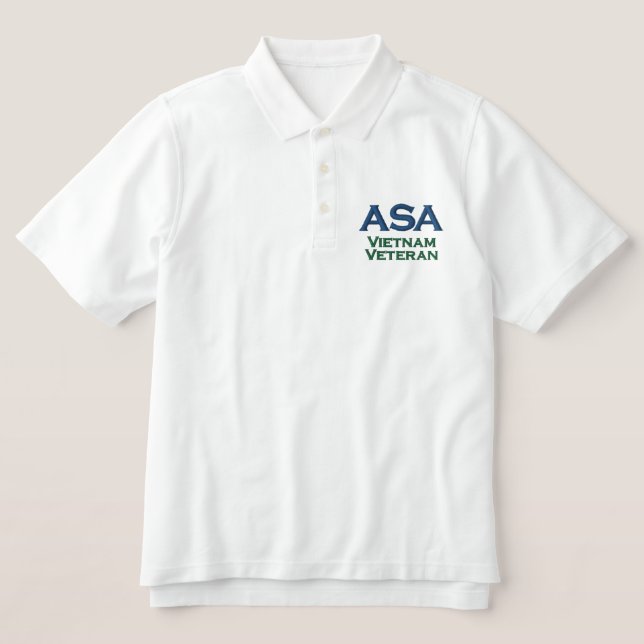 ASA, Vietnam Veteran 4 Embroidered Polo Shirt (Design Front)