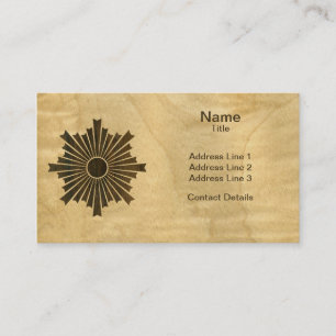 Asahiko Kamon Japanese Family Crest Wood Veneer Business Card