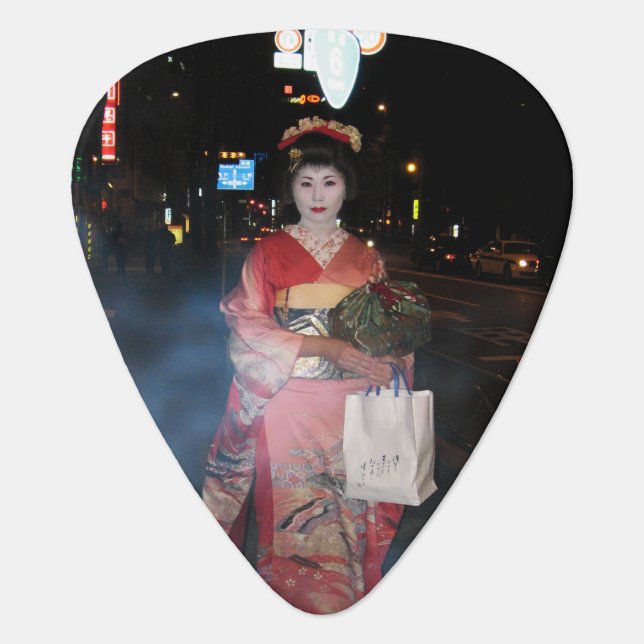 Asakusa Geisha Neo Tokyo Guitar Pick (Front)
