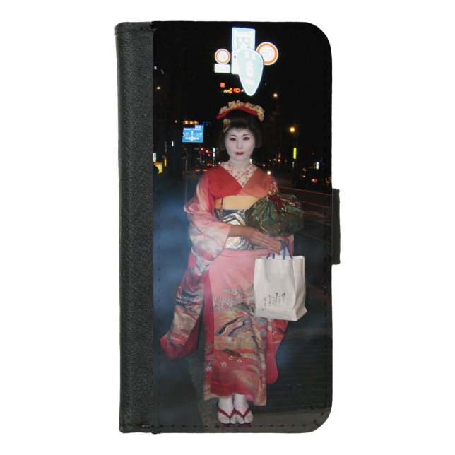 Asakusa Geisha Neo Tokyo iPhone Wallet Case (Front)