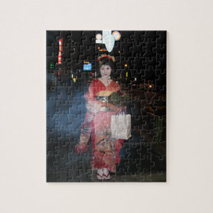 Asakusa Geisha Neo Tokyo Jigsaw Puzzle