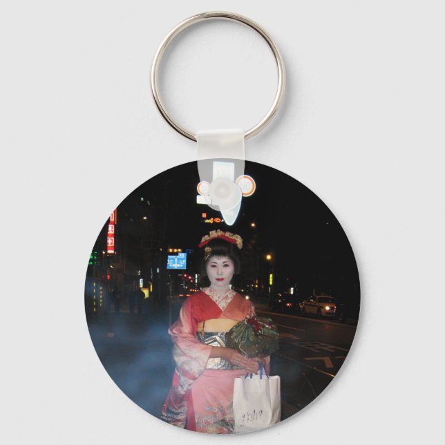 Asakusa Geisha Neo Tokyo Keychain (Front)