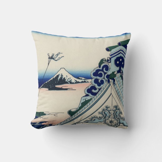 Asakusa Honganji Temple in the Eastern Capital Throw Pillow (Front)