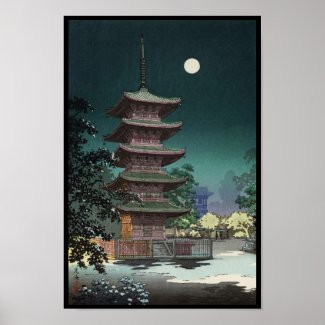 Asakusa Kinryuzan Temple Tsuchiya Koitsu Poster