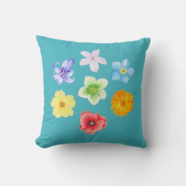 Asana Arts - Seven Flower Chakra & Tulip Cushion (Front)
